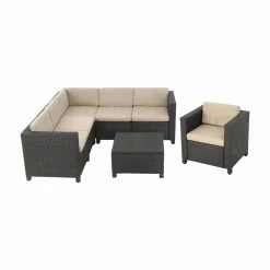 Buy ๐งจ Resin Wicker Patio Sets HN Outdoor Prater Wicker 7 Piece Patio Conversation Set ๐