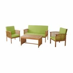 Best Sale โค๏ธ Best Selling Home Wood Patio Sets Carolina Wood 4 Piece Patio Conversation Set ๐