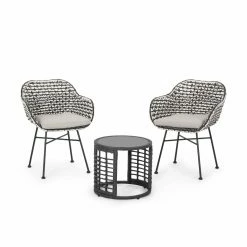 Deals 💯 Best Selling Home Decor Resin Wicker Patio Sets Aleya Outdoor 3 Piece Wicker Chat Set 🎉