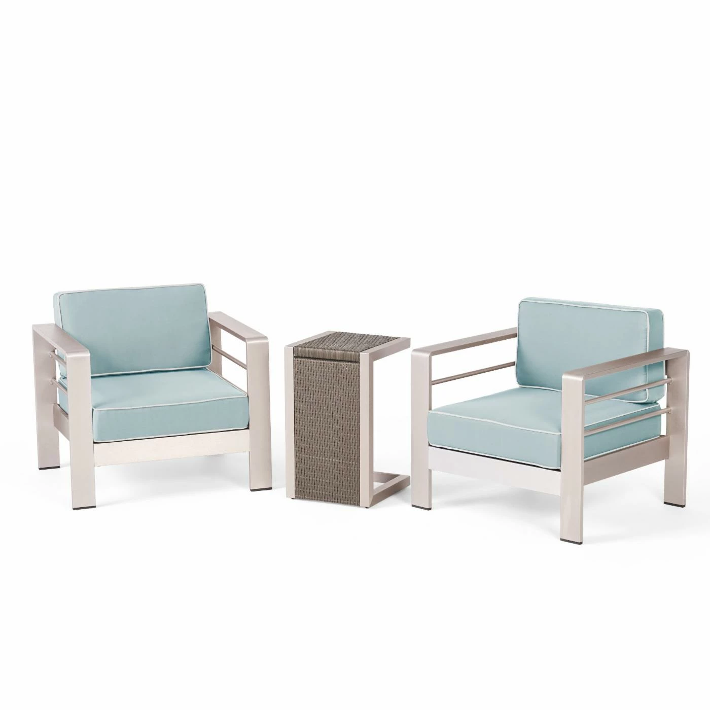Budget โ Best Selling Home Decor Aluminum Patio Sets Xane Outdoor 3 Piece Aluminum Chat Set โจ