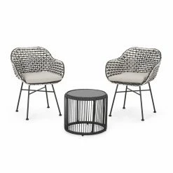 Cheapest 🌟 Best Selling Home Decor Resin Wicker Patio Sets Orabelle Outdoor 3 Piece Wicker Chat Set 😍