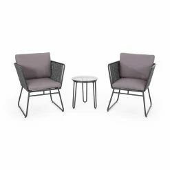 Brand new 🔥 Best Selling Home Decor Resin Wicker Patio Sets Mordechai Outdoor Rope Weave 2 Seater Chat Set 😍