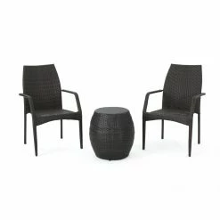 Promo โ Best Selling Home Decor Resin Wicker Patio Sets Leobardo Outdoor Wicker 2 Seater Stacking Chair Chat Set ๐