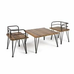 Coupon 😉 Best Selling Home Decor Wood Patio Sets Kenzlea Outdoor Acacia Wood 2 Seater Chat Set With Coffee Table 🛒