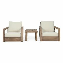 Deals ๐ฅ Best Selling Home Decor Wood Patio Sets Keeyan Outdoor 3 Piece Acacia Wood Chat Set ๐งจ