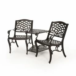Coupon 😉 Best Selling Home Decor Aluminum Patio Sets Djibril Outdoor Cast Aluminum Outdoor Adjoining Chair Set ⌛