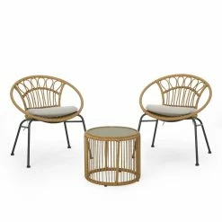 Buy 👍 Best Selling Home Decor Resin Wicker Patio Sets Avishka Outdoor 3 Piece Wicker Chat Set 🔥