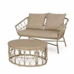 Best deal 💯 Best Selling Home Decor Resin Wicker Patio Sets Idali Welch Outdoor Wicker Loveseat And Coffee Table Set ✨