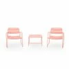 Cheapest 🛒 Best Selling Home Decor Wrought Iron Patio Sets Zyleigh Outdoor Modern 2 Seater Chat Set - Matte Coral ✔️