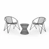 Best Sale ✔️ Best Selling Home Decor Wrought Iron Patio Sets Philomena Outdoor Iron 2 Seater Chat Set - Matte Black 💯