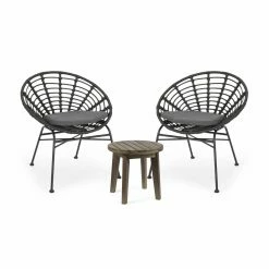 Coupon โ๏ธ Best Selling Home Decor Resin Wicker Patio Sets Jakelin Outdoor Wicker And Acacia Wood 2 Seater Chat Set - Gray And Dark Gray ๐