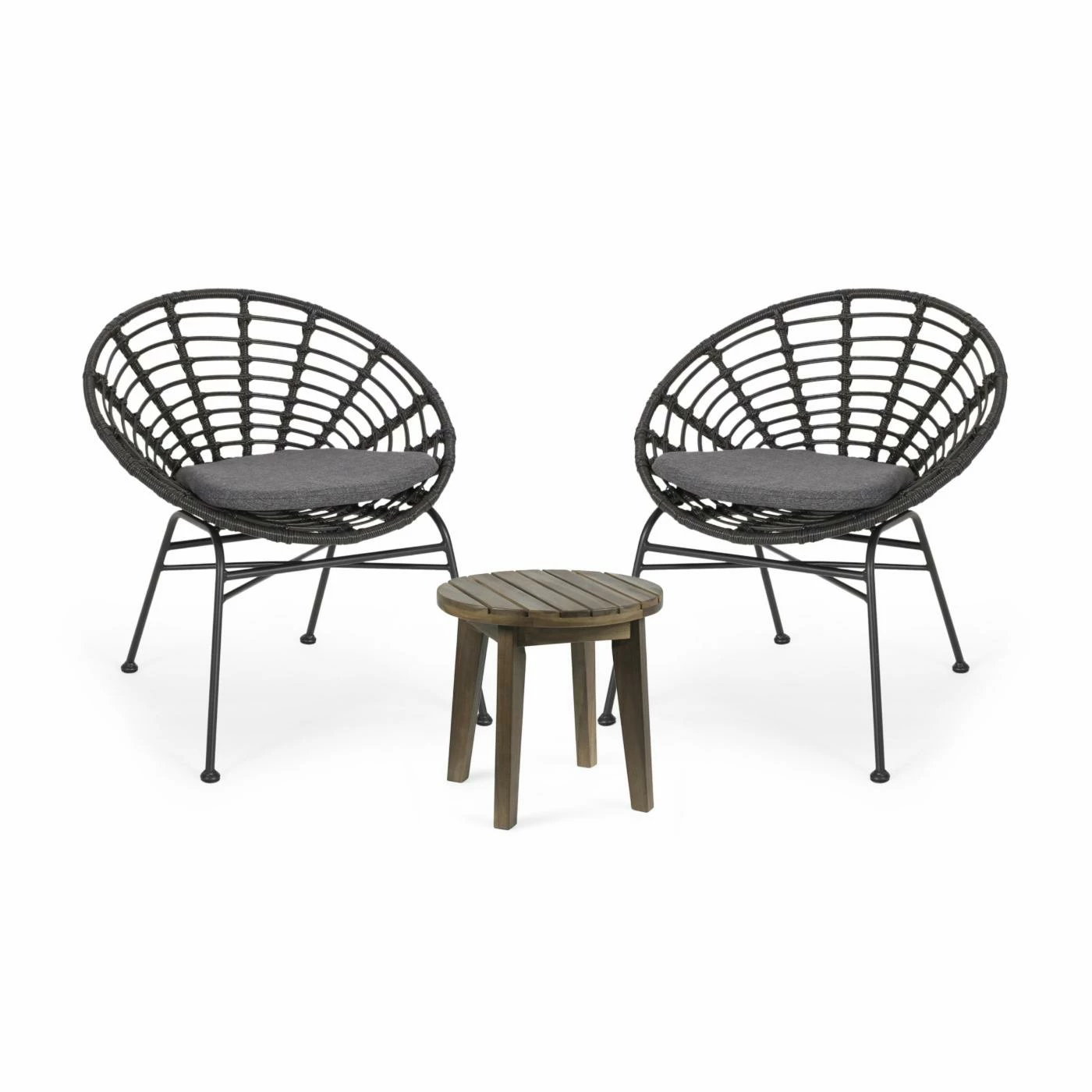 Coupon ✔️ Best Selling Home Decor Resin Wicker Patio Sets Jakelin Outdoor Wicker And Acacia Wood 2 Seater Chat Set - Gray And Dark Gray 😍
