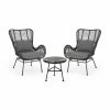 Best deal 🎁 Best Selling Home Decor Resin Wicker Patio Sets Rynleigh Outdoor Wicker 2 Seater Chat Set With Cushions - Gray And Dark Gray 🎉