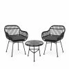 Discount 🎁 Best Selling Home Decor Resin Wicker Patio Sets Lillianrose Outdoor Wicker 2 Seater Chat Set With Tempered Glass Table - Gray And Dark Gray 😀
