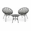 Best Pirce ⌛ Best Selling Home Decor Resin Wicker Patio Sets Cyprian Outdoor Wicker And Glass 2 Seater Chat Set - Gray - Dark Gray - And Black ✔️