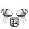 Cheapest ⭐ Best Selling Home Decor Resin Wicker Patio Sets Caelen Outdoor Wicker And Glass 2 Seater Chat Set - Gray And Black 🧨
