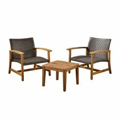Outlet ❤️ Best Selling Home Decor Resin Wicker Patio Sets Brittani Outdoor Wood And Wicker 2 Seater Chat Set - Mixed Mocha And Natural 🧨