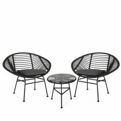 Best Pirce 🥰 Best Selling Home Decor Resin Wicker Patio Sets Avigayil Outdoor Wrapped Wicker 2 Seater Chat Set - Gray And Dark Gray ⌛