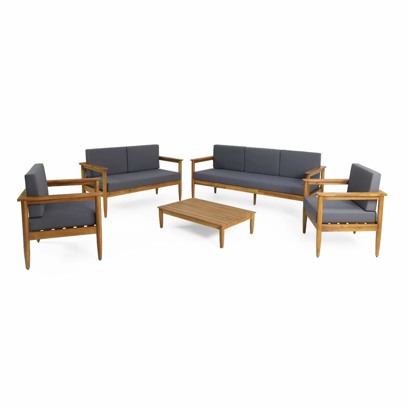 Best deal ๐ Best Selling Home Decor Wood Patio Sets Ambriella Outdoor Acacia Wood 7 Seater Chat Set ๐ฏ