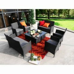 Flash Sale ๐คฉ Resin Wicker Patio Sets Baner Garden Wicker Rattan 8 Piece Patio Conversation Set ๐ฏ
