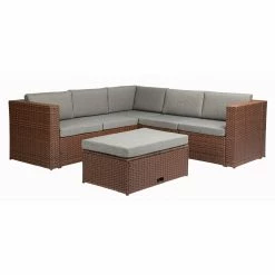 Brand new 😉 Resin Wicker Patio Sets Sky Patio Wicker Rattan 4 Piece Patio Corner Sofa Set 🔔