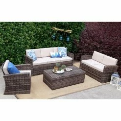 Top 10 😀 Resin Wicker Patio Sets Baner Garden Rattan 4 Piece Outdoor Conversation Set ⭐
