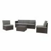 Wholesale 🧨 Resin Wicker Patio Sets Baner Garden Complete Outdoor Resin Wicker 4 Piece Patio Conversation Set 😍