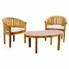 Budget 🧨 Teak Patio Sets Chic Teak Peanut Teak 3 Piece Patio Conversation Set 👍