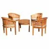 Hot Sale 😍 Teak Patio Sets Chic Teak Peanut Teak Wood 5 Piece Patio Conversation Set 😍