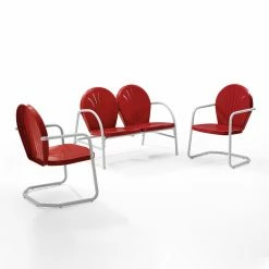 Coupon 🔔 Steel Patio Sets Crosley Griffith 3 Piece Outdoor Metal Conversation Seating Set 🔔