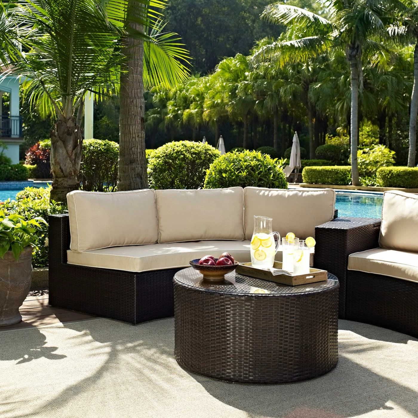 Deals ๐ฏ Resin Wicker Patio Sets Crosley Catalina Outdoor Wicker Round Sectional Sofa With Coffee Table ๐