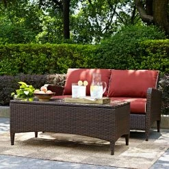 Best deal ✨ Resin Wicker Patio Sets Crosley Kiawah Outdoor Wicker Loveseat With Coffee Table ✔️