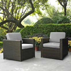 Wholesale 🔔 Resin Wicker Patio Sets Crosley Furniture Palm Harbor All Weather Wicker 2 Piece Outdoor Conversation Set ❤️