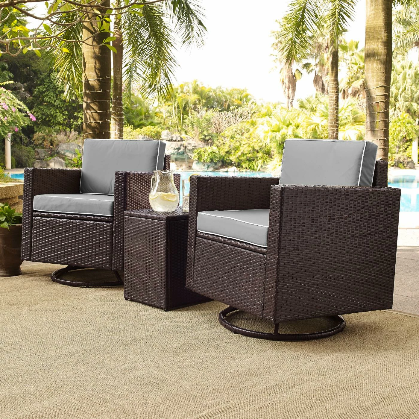 Hot Sale π Resin Wicker Patio Sets Crosley Furniture Palm Harbor All Weather Wicker 3 Piece Conversation Set π