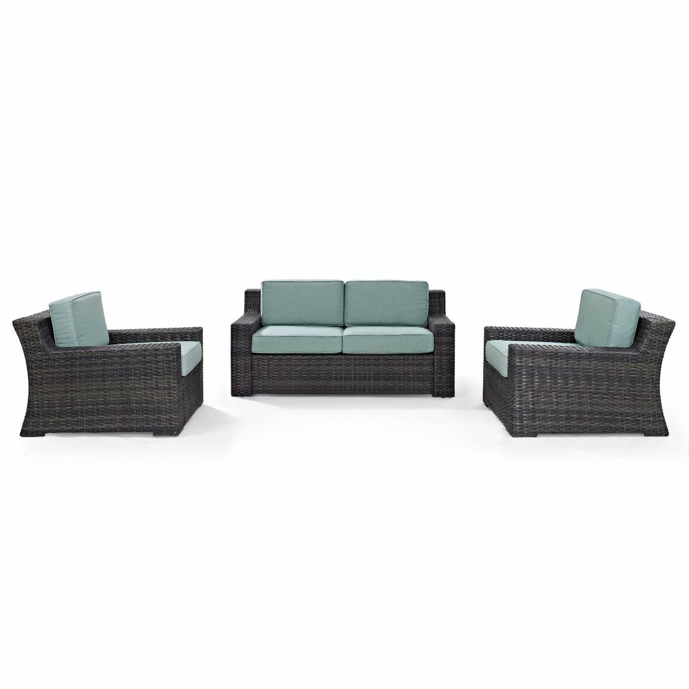 Cheap βοΈ Resin Wicker Patio Sets Crosley Furniture Beaufort Wicker 3 Piece Patio Conversation Set With Cushions β