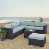 New 🤩 Resin Wicker Patio Sets Crosley Furniture Biscayne Resin Wicker 5 Piece Loveseat Conversation Set 🔥