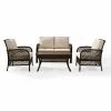 Brand new 👏 Resin Wicker Patio Sets Crosley Tribeca Wicker 4 Piece Outdoor Conversation Set ✨