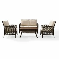 Brand new 👏 Resin Wicker Patio Sets Crosley Tribeca Wicker 4 Piece Outdoor Conversation Set ✨