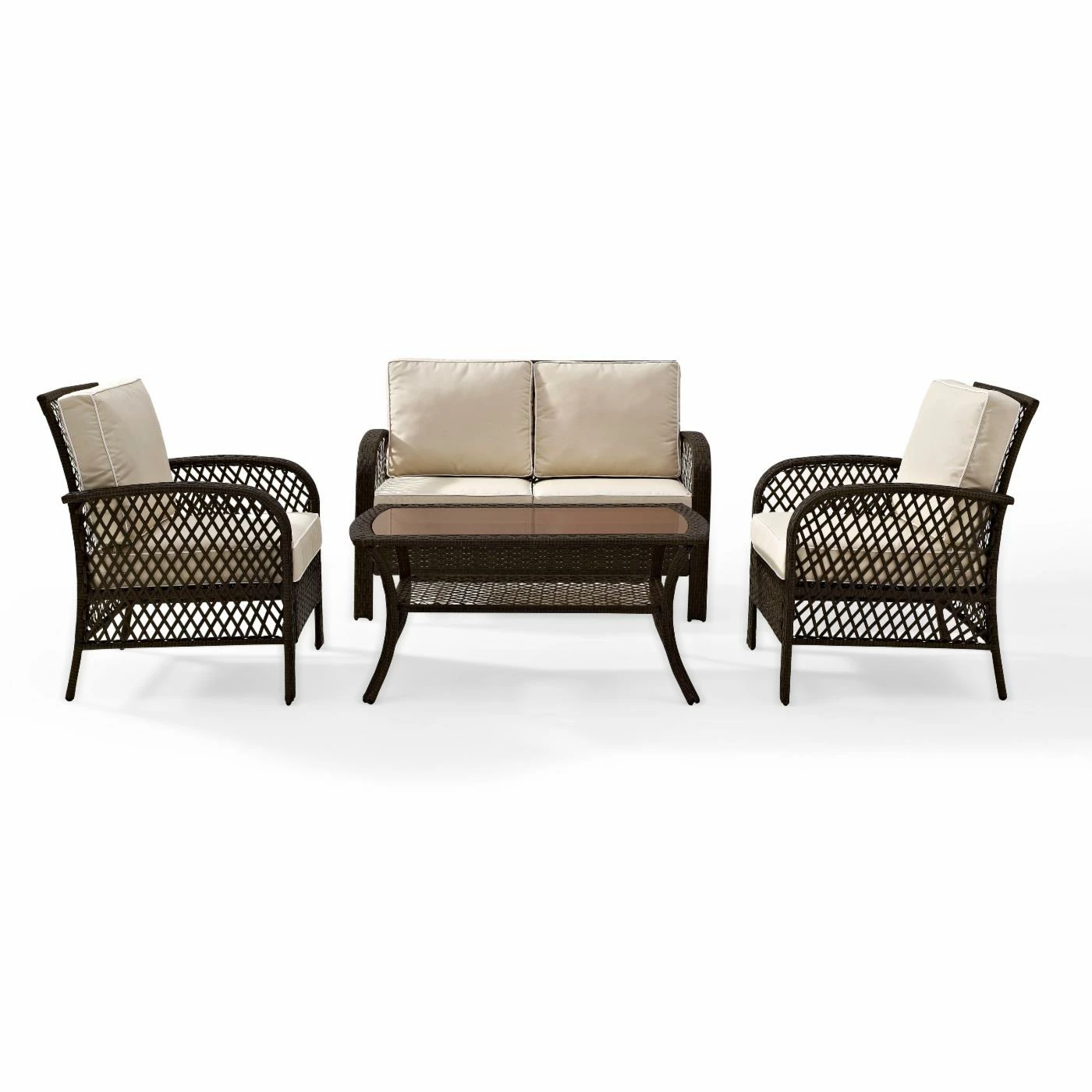 Brand new ๐ Resin Wicker Patio Sets Crosley Tribeca Wicker 4 Piece Outdoor Conversation Set โจ