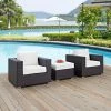 Cheapest 🥰 Resin Wicker Patio Sets Modway Convene Wicker 3 Piece Patio Sofa Set With Cushion ✨