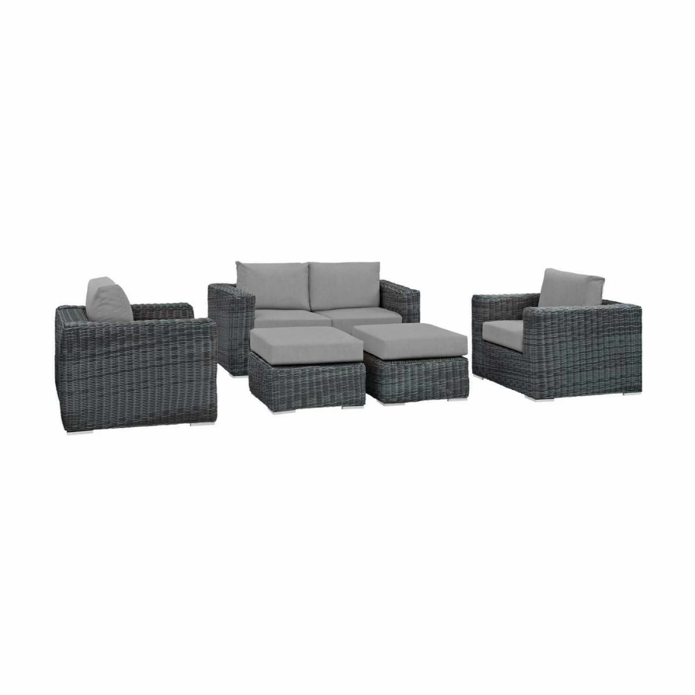 Promo โ๏ธ Resin Wicker Patio Sets Modway Summon Wicker 5 Piece Patio Conversation Set ๐
