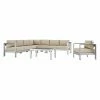 Buy 👍 Aluminum Patio Sets Modway Shore Aluminum 7 Piece Patio Sectional Sofa Set 🧨