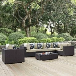 Best reviews of 🛒 Resin Wicker Patio Sets Modway Convene 7 Piece Outdoor Patio Sectional Conversation Set 🥰