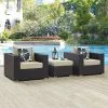 New ✨ Resin Wicker Patio Sets Modway Convene 3 Piece Outdoor Patio Conversation Set 😍