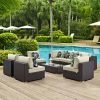 Deals 🎁 Resin Wicker Patio Sets Modway Convene 8 Piece Outdoor Armless Chair Patio Conversation Set 🎉