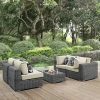 Best reviews of 🤩 Resin Wicker Patio Sets Modway Summon 5 Piece Sunbrella Outdoor Patio Armless Chair Conversation Set 🔔
