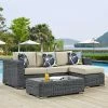 Promo 🔔 Resin Wicker Patio Sets Modway Summon 3 Piece Sunbrella Outdoor Patio Conversation Set 😍