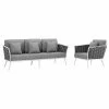 Hot Sale 🥰 Aluminum Patio Sets Modway Stance Aluminum 2 Piece Outdoor Sofa Set 🔥