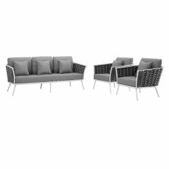Deals 🥰 Aluminum Patio Sets Modway Stance Aluminum 3 Piece Outdoor Patio Conversation Set 🛒