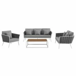 Top 10 ๐งจ Aluminum Patio Sets Modway Stance Aluminum 4 Piece Patio Conversation Set ๐